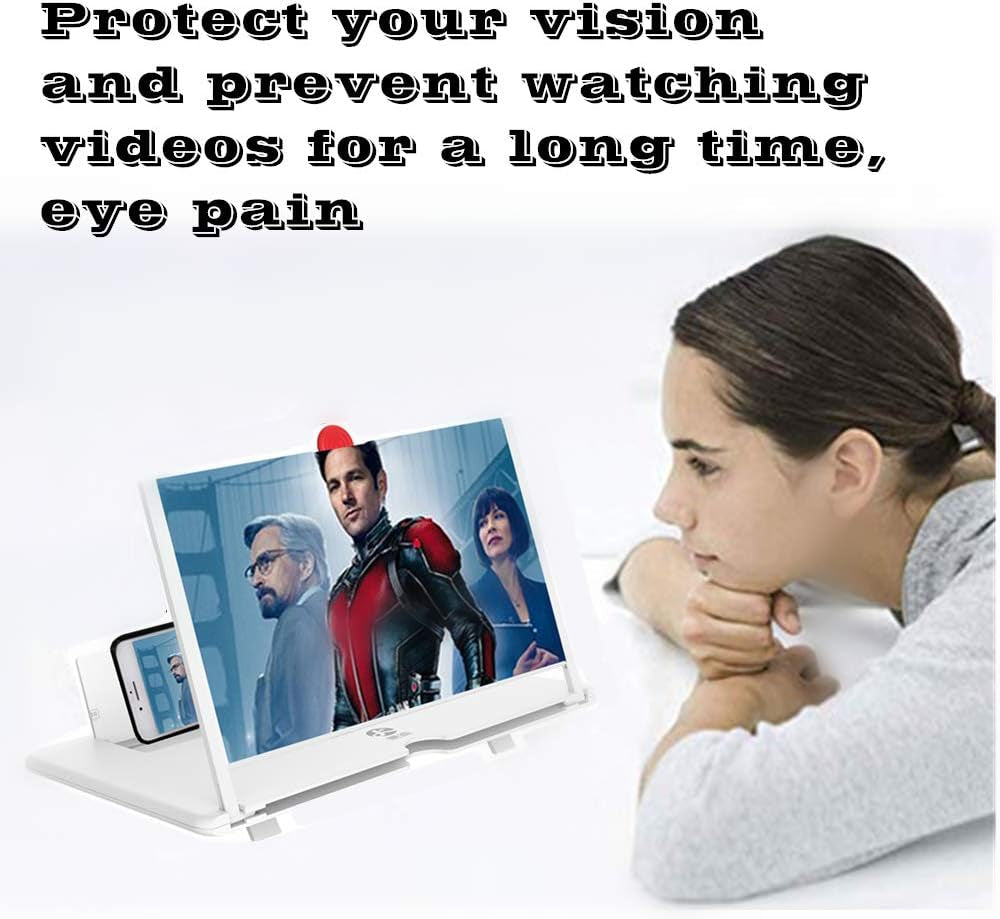 12" Screen Magnifier Amplifier, New Generation Mobile Phone Holder 3D HD Mobile Video Amplifier, Projection Amplifier Support X / 8/8 plus / 7/7 plus / 6 / 6S / 6 plus / 6S plus and All Other Smar