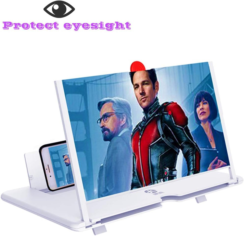 12" Screen Magnifier Amplifier, New Generation Mobile Phone Holder 3D HD Mobile Video Amplifier, Projection Amplifier Support X / 8/8 plus / 7/7 plus / 6 / 6S / 6 plus / 6S plus and All Other Smar